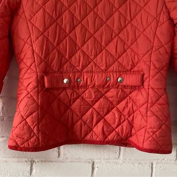 Polo Ralph Lauren Red Quilted Barn Jacket Coat Button Collar Womens Size Medium - Picture 6 of 11